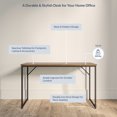 thumbnail image 5 of BELLEZE Home Office Computer Desk with Black Frame - Barton (Rustic Oak), 5 of 7