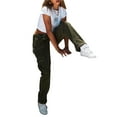 thumbnail image 2 of SAYOO Women’s Casual Straight Jeans Fashion Solid Color Side Pockets Patch High Waist Denim Pants, 2 of 9