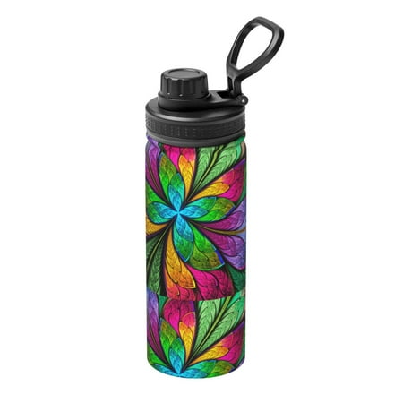 

Ocsxa Multicolored Beautiful Flower Print 18oz Stainless Steel Water Bottle Unisex Water Bottle Insulated Sports Water Cup Flask for Cold Water Drinks/Sports/Travel/Car/School