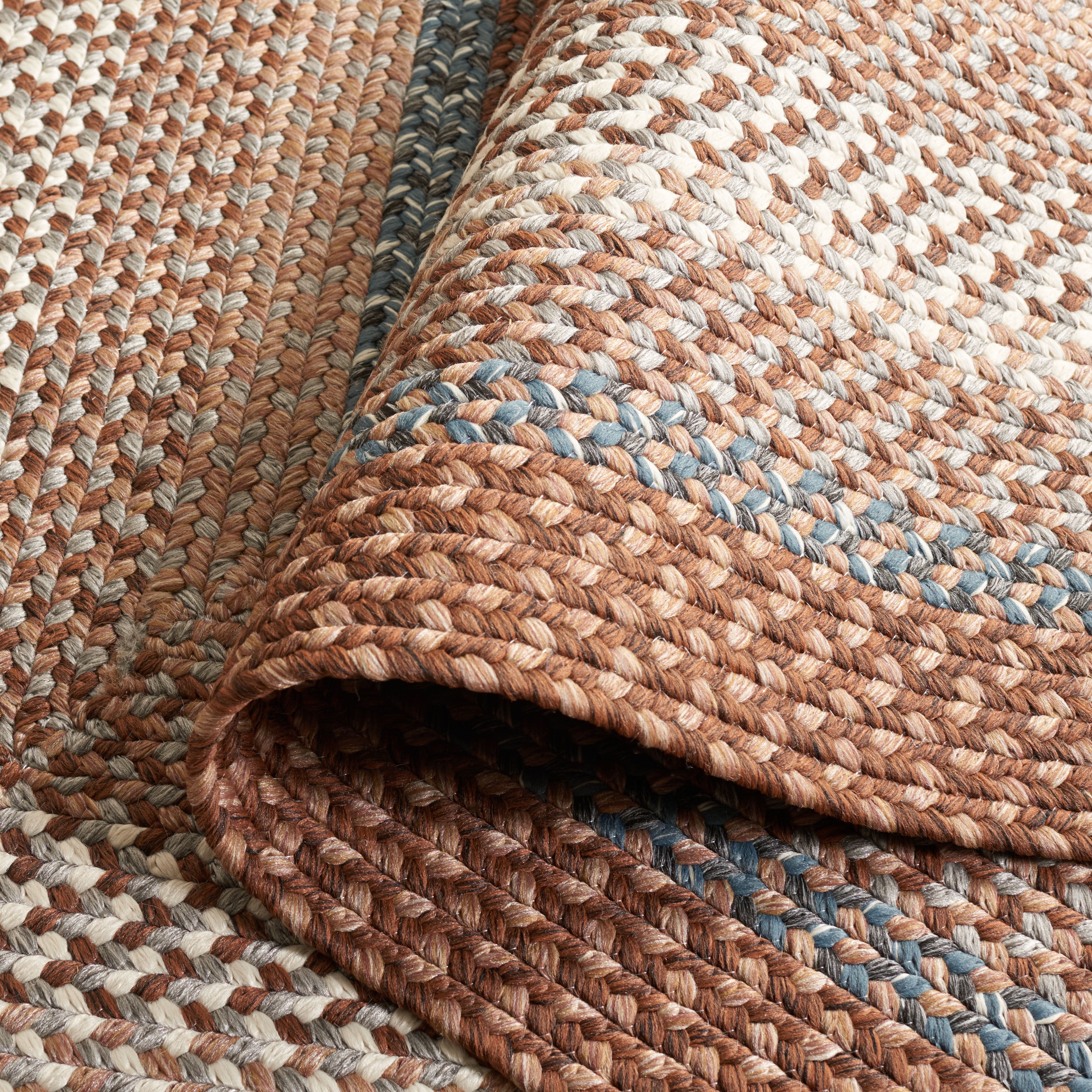 Safavieh Braided Angel Bordered Machine Washable Reversible Runner Rug, Brown/Multi, 2'3" x 16'
