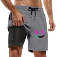 thumbnail image 2 of Mens Swim Trunks with Compresssion Liner 2026 Summer Casual Elastic Waist Board Shorts with Pockets Swim Shorts Beachwear, 2 of 5