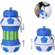 thumbnail image 2 of Botella Agua Plegable Deportiva Forma de Balón Fútbol Basquetbol Beisbol Tenis, Termo Portable. Botella Plegable para Viaje Deportes Xtellar azul, 2 of 4