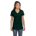 thumbnail image 2 of Hanes Womens Nano-T V-Neck T-Shirt, XS, Deep Forest, 2 of 2