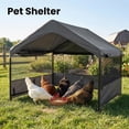 thumbnail image 2 of Dog Tent House Outdoor Shade 4'x4'x3' Shelter for Large Medium Pets,Outside Sun Rain Waterproof Canopy with Three-Sided Breathable Mesh Windows,Livestock House with Ground Nails,Dark Gray, 2 of 6