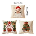 thumbnail image 3 of Cinvoph 18"x18" 3pcs Embroidered Christmas Throw Pillow Covers Linen Festive Xmas New Year Holiday Decor, Decorative Pillow Cases for Couch Sofa Bed Chair Living Room Home Decoration, 3 of 7