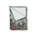thumbnail image 2 of Ethnic Soft Flannel Fleece Throw Blanket, Vintage Style Oriental Composition with Mandala Flowers and Peacock Feathers, Cozy Plush for Indoor and Outdoor Use, 50" x 60", Multicolor, by Ambesonne, 2 of 6