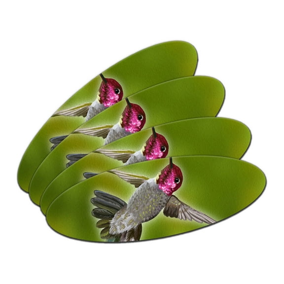 Hummingbird Bird Double-Sided Oval Nail File Emery Board Set 4 Pack