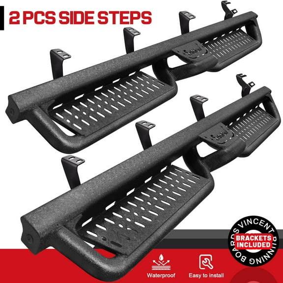 BHK Running Boards FIT 22-25 Toyota Tundra CrewMax Nerf Bar Drop Down Step Black