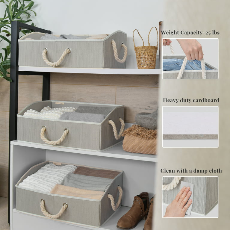Storage Bins, Closet Shelf Organizer Bin, Trapezoid Storage Bin Box For  Shelves, Gray, 3-Pack Latitude Run® - Yahoo Shopping