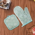 thumbnail image 2 of Kugisaki Oven Mitts and Pot Holders Sets 2pcs, Kitchen Oven Glove with Cotton Lined High Heat Resistant Extra Long Oven Mitts and Potholders for Baking Cooking, 2 of 7