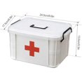 thumbnail image 2 of First Aid Kit Portable Emergency Box Plastic Medicine Storage Box with Buckle, Large Capacity, Classified Storage, Travel Empty Medicine Box for Home Car, 2 of 7