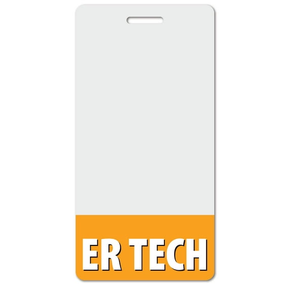 ER TECH Heavy Duty Vertical Orange (20 pack) - Spill & Tear Proof Cards - 2 Sided USA Printed Quick Role Identifier ID Tag Backer by BadgeZoo