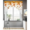 thumbnail image 3 of Thanksgiving Kitchen Curtains Swag Valance for Windows/Bathroom/Cafe, Fall Black Truck Orange Maple Leaves Retro Rod Pocket Drape Panel Swag Curtains Valance for Bedroom/Living Room 56"x36", 3 of 6