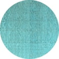 thumbnail image 1 of Ahgly Company Indoor Round Abstract Light Blue Modern Area Rugs, 3' Round, 1 of 4
