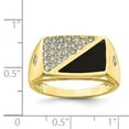 thumbnail image 4 of Solid 10k Yellow Gold CZ Cubic Zirconia and Onyx Men's Ring Band Size 11.5, 4 of 6