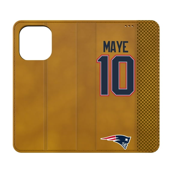Keyscaper Drake Maye Brown New England Patriots Folio iPhone Case