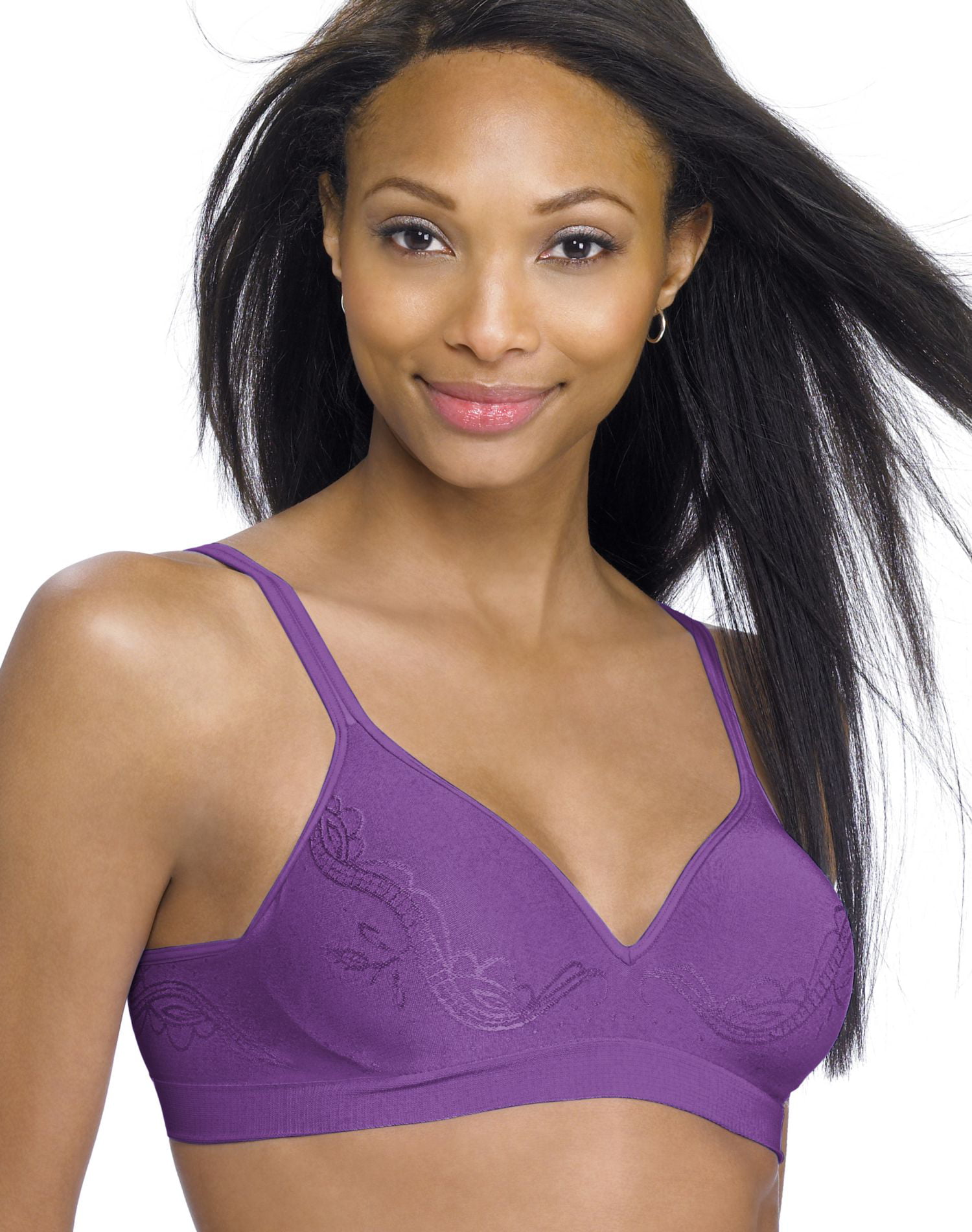 Barely There CustomFlex Fit Women`s Wirefree Bra - Best-Seller, L, Dewberry  
