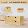 thumbnail image 4 of Bamboo Desk Organizer, Desktop Organizer with 3 Drawer, Tabletop Storage Organization Box for Bills, Countertop, Home Office Supplies, 4 of 13
