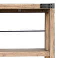 thumbnail image 2 of Fiu 63 Inch Pier Table 3 Shelves Bracket Accents Iron Wheels Brown Wood, 2 of 9