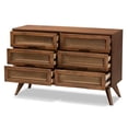 thumbnail image 4 of Baxton Studio Barrett Brun Fini Bois et Rotin Synthétique Commode à 6 Tiroirs, 4 of 11