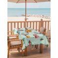 thumbnail image 2 of Outdoor Tablecloth with Umbrella Hole for Patio/Picnic/Party/Camping, Teal Cartoon Truck Waterproof Table Cloth Rectangle Table Cover Washable, Funny Cute Colorful Car Tree Polka Dot (54"x 80"), 2 of 8