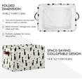 thumbnail image 2 of Large Foldable Storage Bin Stylish Black Cats Fabric Storage Baskets Collapsible Decorative Baskets Organizing Basket Bin with PU Handles for Shelves Home Closet Living Room-1Pack Decor Gifts, 2 of 7