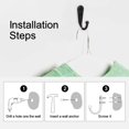thumbnail image 5 of Wall Mounted Coat Hooks Robe Hooks Cloth Hanger Coat Hanger Rustic Hooks For Bath Kitchen Garage Single Coat Hanger (Black ), 5 of 5