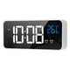 thumbnail image 5 of Reloj despertador LED con espejo, dos juegos de alarma, reloj digital recargable activado por voz para dormitorios, mesita de noche, plateado, 5 of 8
