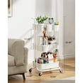thumbnail image 5 of Three-Tier Rolling Cart with Wheels - Rolling Storage Cart with Hanging Cups and Hooks - Mobile Multi-Purpose Cart for Office, Kitchen, Craft Room - Arts and Crafts Storage Box, 5 of 7