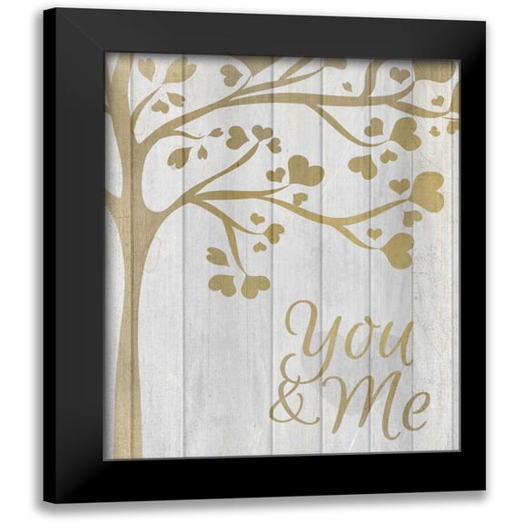 Allen, Kimberly 12x14 Black Modern Framed Museum Art Print Titled - You and Me Hearts