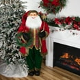 thumbnail image 2 of Northlight 60" Santa Claus with Wreath and Gift Bag Standing Christmas Figure, 2 of 5