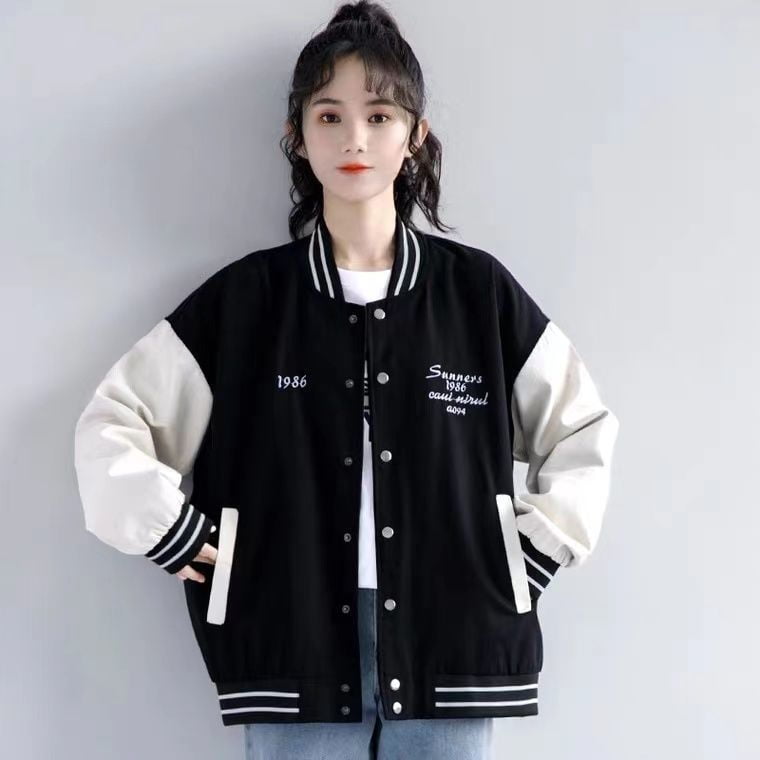 Baseball Jacket - Black - Ladies