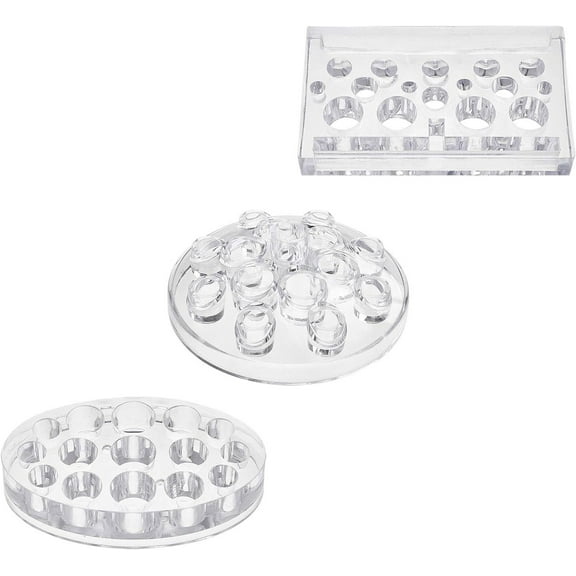 Transparent Plastic Tattoo Ink Cup Holder Tattoo Machine Pen Holder Stand For Permanent Makeup Tattooing Tool Clear 10x6~10x1.5~3.5cm 3pcs/set