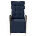 thumbnail image 3 of vidaXL Reclining Garden Chairs 2 pcs with Footrest Grey Poly Rattan, 3 of 5