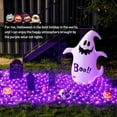 thumbnail image 4 of Lumières Solaires d'Halloween Violettes Extérieures, 320 LED 9.8 Pieds x 6.6 Pieds Lumières Solaires Étanches Extérieures, Lumière Violette avec Télécommande 8 Modes pour Décorations d'Arbre de Buisson d'Halloween, 4 of 7