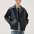 thumbnail image 3 of Maoxin Men's Jacket Fashion Men's Temperament Long Sleeve Hoodless Casual Outwear Jackets Black L, 3 of 4