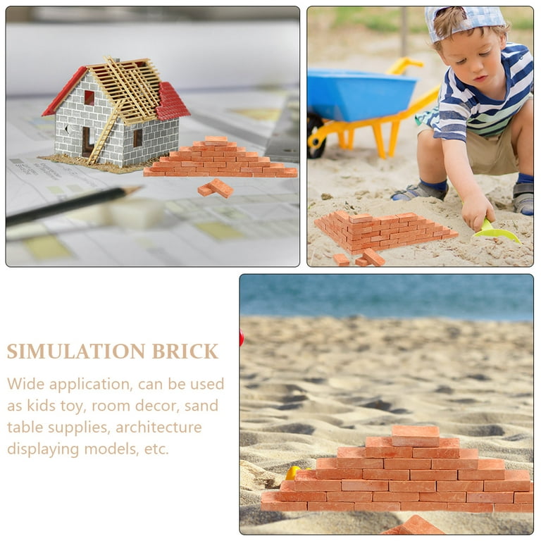 HOMEMAXS 200Pcs Miniature Bricks Simulation Bricks DIY Brick Models  Miniature Bricks Kids Landscaping Bricks
