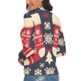 thumbnail image 3 of Snow Gift Sock Christmas Pattern Women's Turtleneck Sweater Long Sleeve Ribbed Fitted Turtle Neck Casual Fall Winter Collection Top XL, 3 of 4