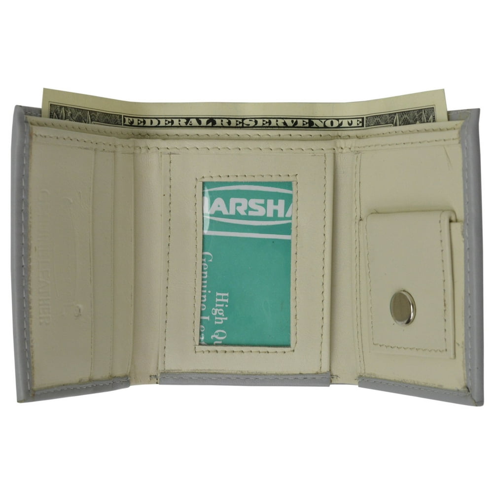 menswallet Premium Soft Leather Childrens Trifold Wallet Kids Bicolor