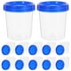 thumbnail image 1 of 12 vasos medidores de plástico con tapa para muestras de 120 ml para laboratorio., 1 of 7