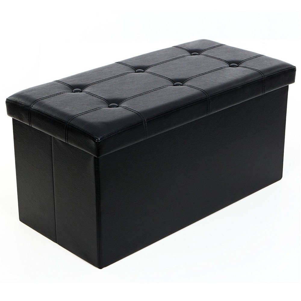 UBesGoo Modern Storage Cuboid Bench Ottoman Footstool Seat Large Trunk