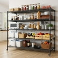 thumbnail image 4 of 5-Tier Heavy Duty Wire Shelving Unit 3500 lbs Capacity, 60" W x 24" D Adjustable Garage Storage Shelves with Wheels Black, 4 of 8