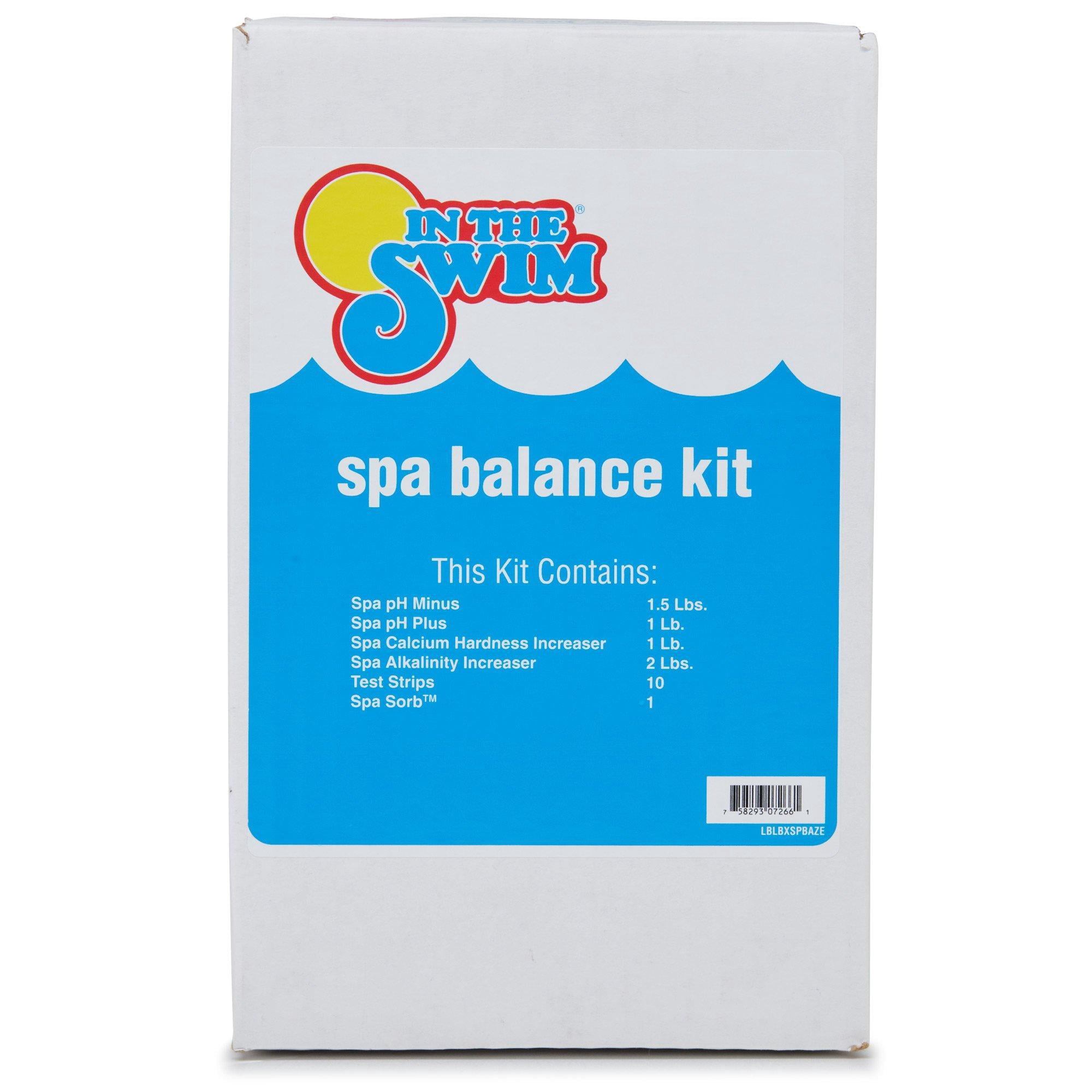 In The Swim Spa Water Balance Kit - Featuring: pH Plus and Minus, Calcium Hardness Increaser, Alkalinity Increaser, Water Test Strips, and Spa Sorb KSPABAL01AZ