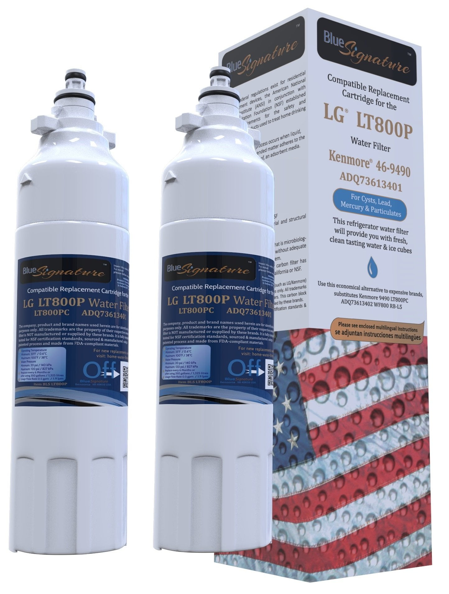 LG LT800P 9490 Kenmore Elite Water Filter compatible 2 Pack Walmart