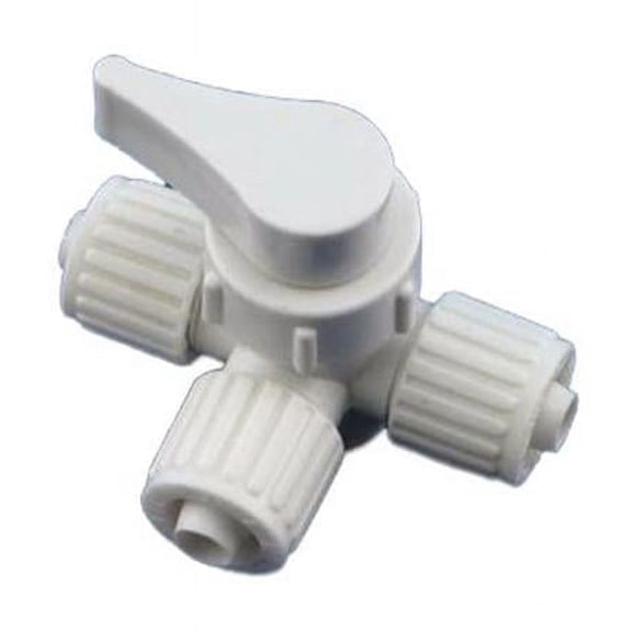 0.37 x 0.37 x 0.37 in. Plastic 3 Way Valve