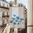Affixzi Minimalist Blue Flowers Botanical Art - Simple Floral Decor for ... - Minimalist Floral Decor