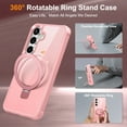 thumbnail image 4 of Dteck Magnetic for Samsung Galaxy S25 Case with Screen Protector Camera Lens Cover, Compatible with MagSafe, Military Grade Drop Ring Holder Translucent Slim Hard Back Soft Edge,Rose, 4 of 9