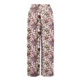 thumbnail image 6 of Minjewel Palazzo Pants for Women Print Wide Leg - High Waist Casual Trousers with Pockets Elastic, Wide Leg Pants for Women Boho Summer Trousers, Pants for Women for Beach Daily,Watermelon Red S, 6 of 7
