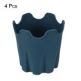 thumbnail image 3 of Uxcell 4" Silicone Round Flower Pot Planter Decorative Container, Green 4 Pack, 3 of 5