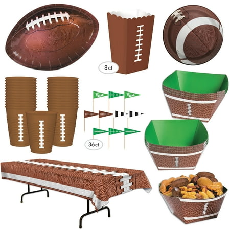 Football Tailgate Game Day Disposable Tableware 92pc Party Serveware Set